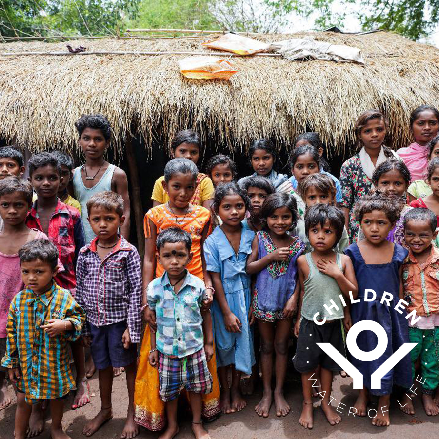 Indian children looking into camera